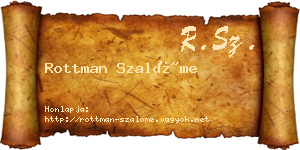 Rottman Szalóme névjegykártya